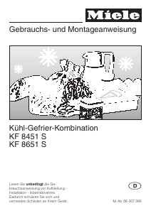 Bedienungsanleitung Miele KF 8451 S Kühl-gefrierkombination