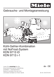 Bedienungsanleitung Miele KDN 9713 i-1 Kühl-gefrierkombination