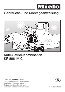 Bedienungsanleitung Miele KF 886 iMIC Kühl-gefrierkombination