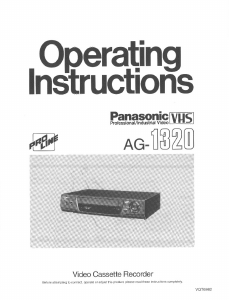 Handleiding Panasonic AG-1320 Videorecorder