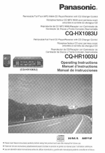 Manual Panasonic CQ-HX1083U Car Radio