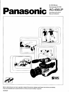 Mode d’emploi Panasonic AG-456UP Caméscope