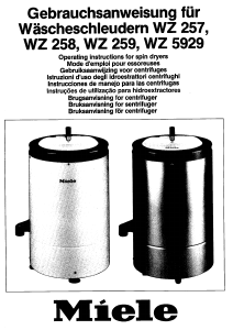 Manual Miele WZ 259 Dryer