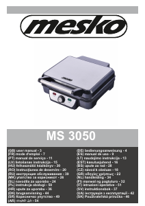 Brugsanvisning Mesko MS 3050 Kontaktgrill