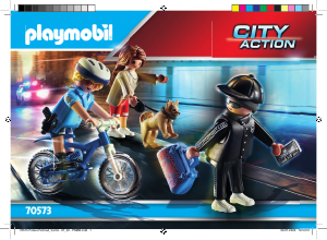 Manual de uso Playmobil set 70573 Police Bici policial persecución del carterista