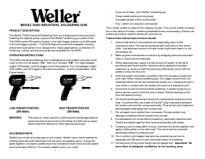 Manual Weller D650 Soldering Gun
