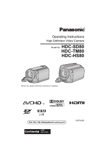 Bruksanvisning Panasonic HDC-HS80EP Videokamera