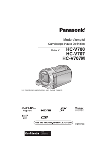 Mode d’emploi Panasonic HC-V707MEG Caméscope