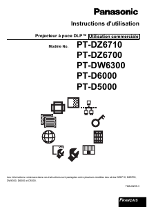 Mode d’emploi Panasonic PT-D5000 Projecteur
