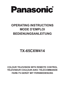 Mode d’emploi Panasonic TX-65CXW414 Téléviseur LED