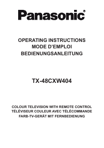 Mode d’emploi Panasonic TX-48CXW404 Téléviseur LED