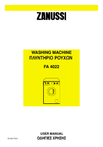 Manual Zanussi FA 4022 Washing Machine