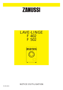 Mode d’emploi Zanussi F 502 Lave-linge