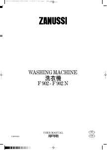 Manual Zanussi F 902 Washing Machine