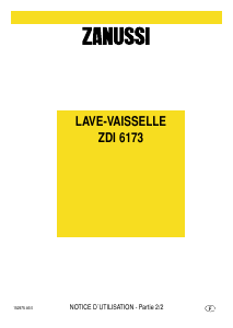 Mode d’emploi Zanussi ZDI6173X Lave-vaisselle