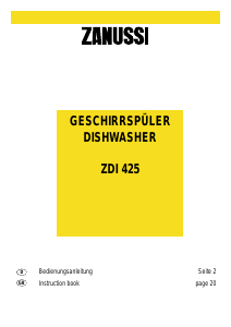 Bruksanvisning Zanussi ZDI425X Diskmaskin