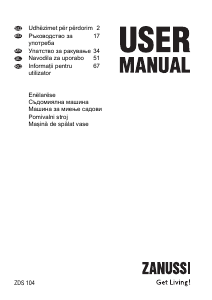 Manual Zanussi ZDS104 Maşină de spălat vase