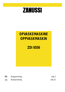 Bruksanvisning Zanussi ZDI6556X Oppvaskmaskin
