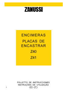 Manual de uso Zanussi Z41XP-B Placa