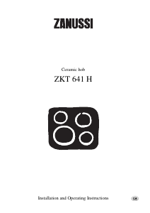 Manual Zanussi ZKT641H Hob