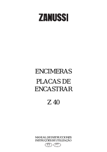 Manual de uso Zanussi Z40RI Placa