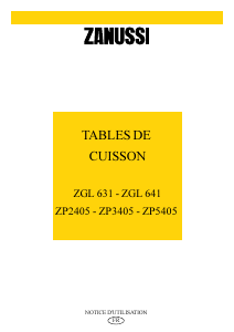Mode d’emploi Zanussi ZGL641W Table de cuisson