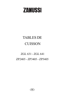 Mode d’emploi Zanussi ZGL631N Table de cuisson