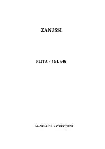 Manual Zanussi ZGL646 ICX Plită