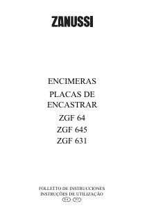 Manual de uso Zanussi ZGF645ICX Placa