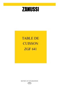 Mode d’emploi Zanussi ZGF641ITXX Table de cuisson