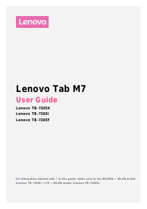 Handleiding Lenovo TB-7305I TAB M7 Tablet
