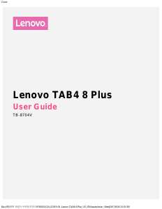 Handleiding Lenovo TB-8704V TAB4 8 Plus Tablet