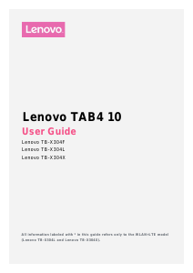Manual Lenovo TB-X304L TAB4 10 Tablet