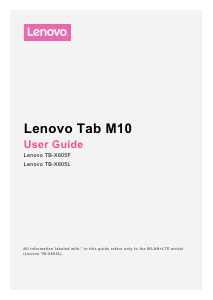 Manual Lenovo TB-X605F TAB M10 Tablet