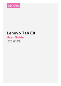 Manual Lenovo TB-8304F1 TAB E8 Tablet