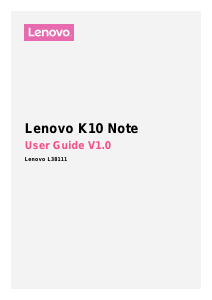 Handleiding Lenovo K10 Note Mobiele telefoon