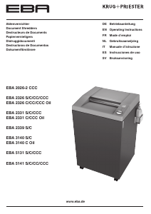 Handleiding EBA 2326 CCC Papiervernietiger