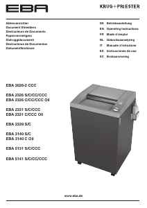 Handleiding EBA 2326 CC Papiervernietiger