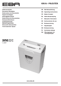 Käyttöohje EBA DINO 22 C Paperisilppuri