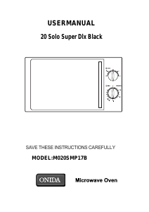 Manual Onida MO20GMP17B Microwave