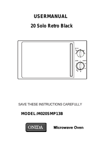 Manual Onida MO20GMP13B Microwave