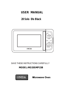 Manual Onida MO20GMP15B Microwave