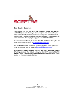 Manual Sceptre E245RD-FHDR LED Television