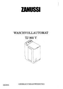 Bedienungsanleitung Zanussi TJ903V Waschmaschine