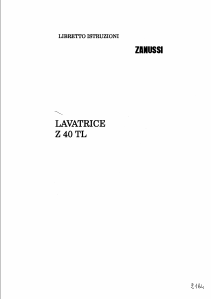 Manuale Zanussi Z40TL Lavatrice