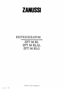 Manual Zanussi ZFT56RLG Refrigerator