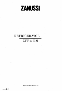 Handleiding Zanussi ZFT57RM Koelkast