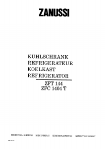 Manual Zanussi ZFT144 Refrigerator