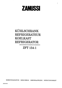 Bedienungsanleitung Zanussi ZFT154-1 Kühlschrank