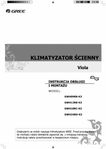 Instrukcja Gree Viola GWH18RC-K3 Klimatyzator